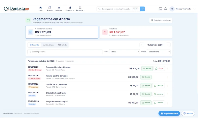 Controle de materiais odontológicos com estoque e lista de compras